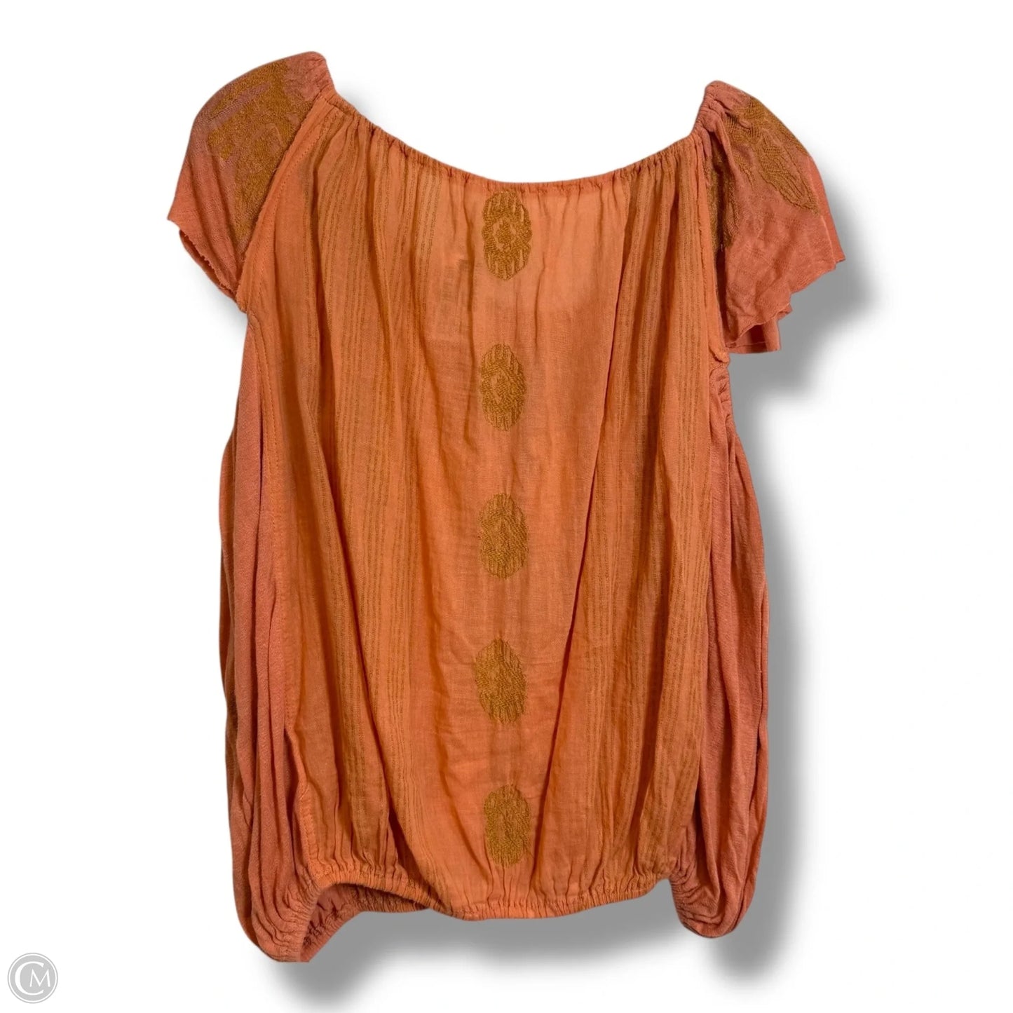 Top Short Sleeve Basic By Free People In Orange, Size: M