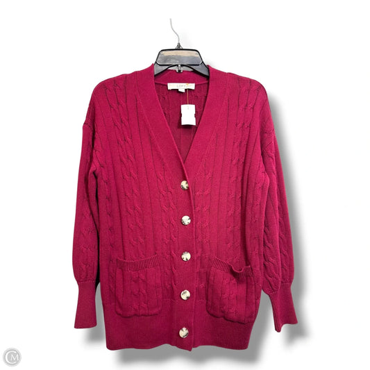 Cardigan By Loft In Red, Size: M