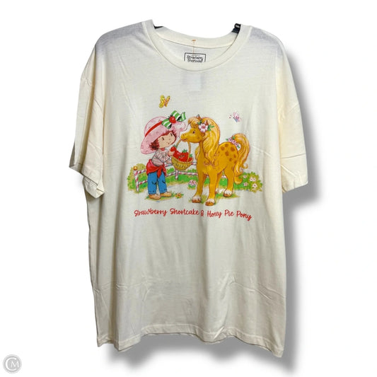Strawberry Shortcake Top Short Sleeve Basic By Cmf In Cream, Size: Xl