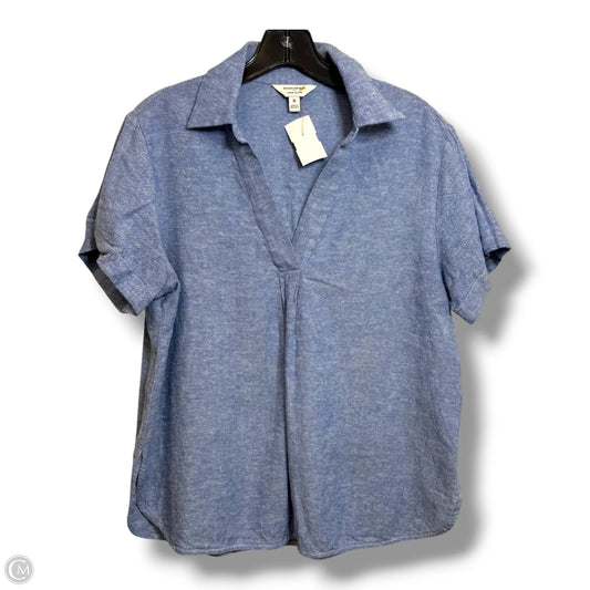 Top Short Sleeve By Banana Republic In Blue, Size: M