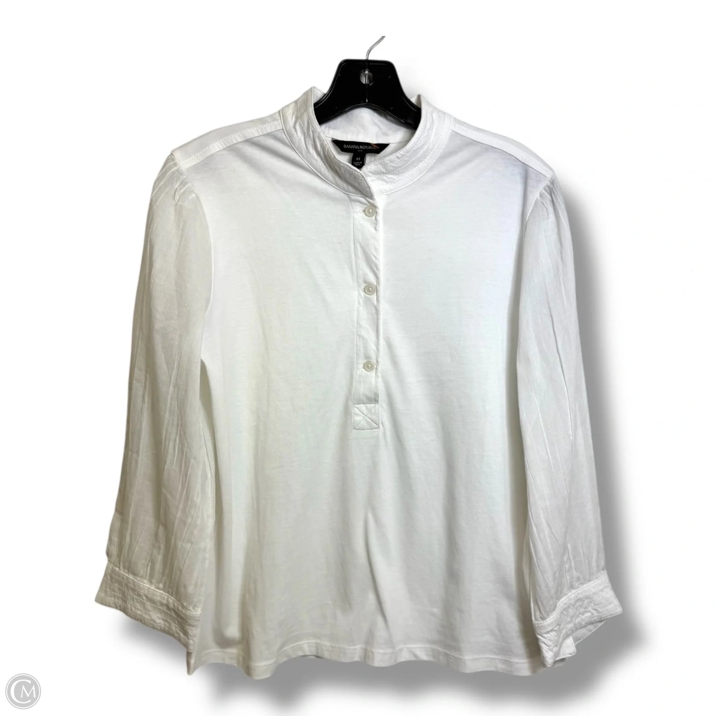 Top 3/4 Sleeve By Banana Republic In White, Size: M