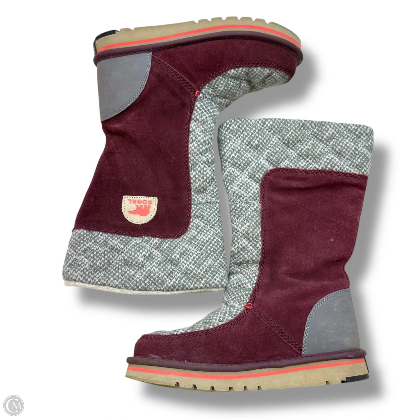 Boots Ankle Flats By Sorel In Maroon, Size: 6