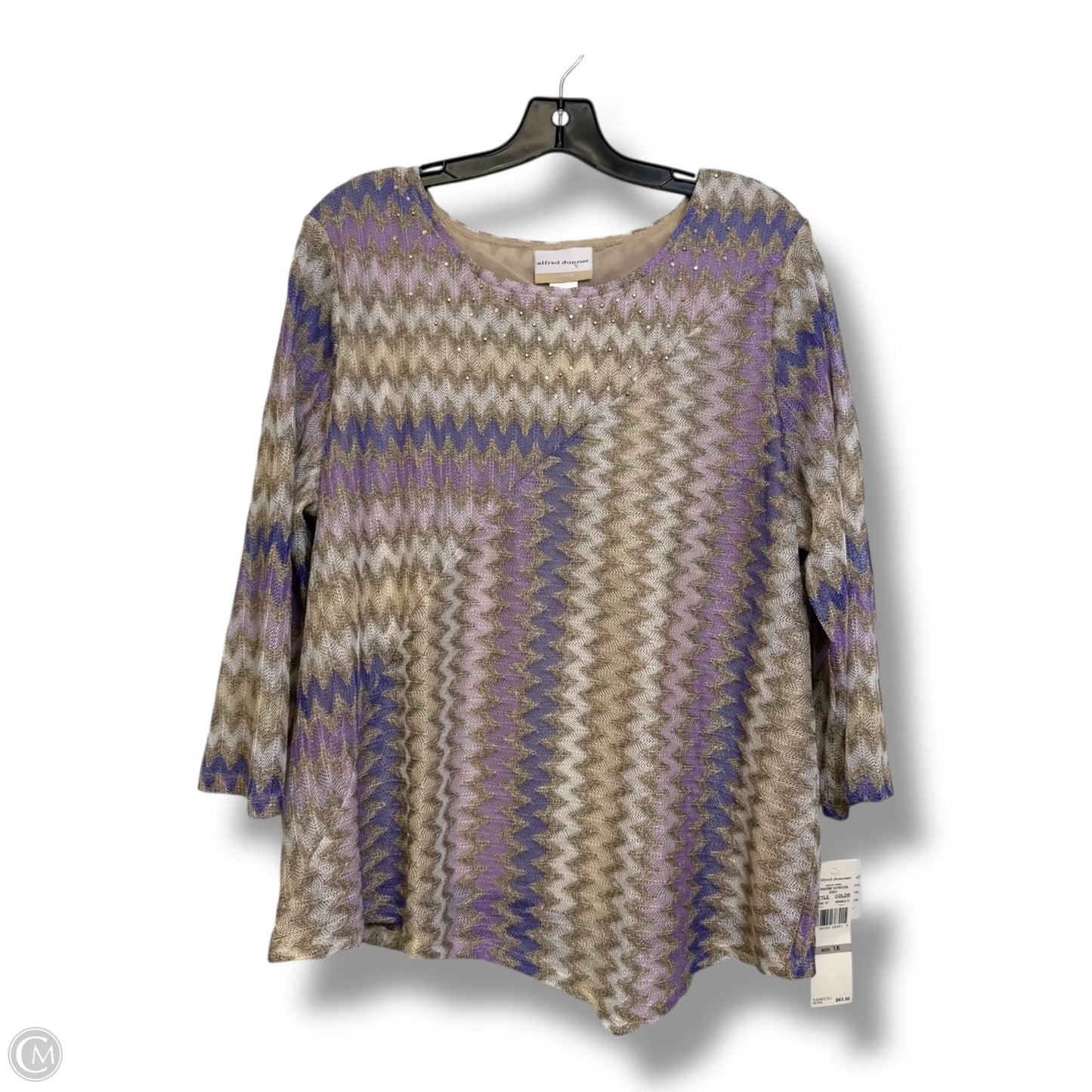 Top Long Sleeve By Alfred Dunner In Purple, Size: 1x