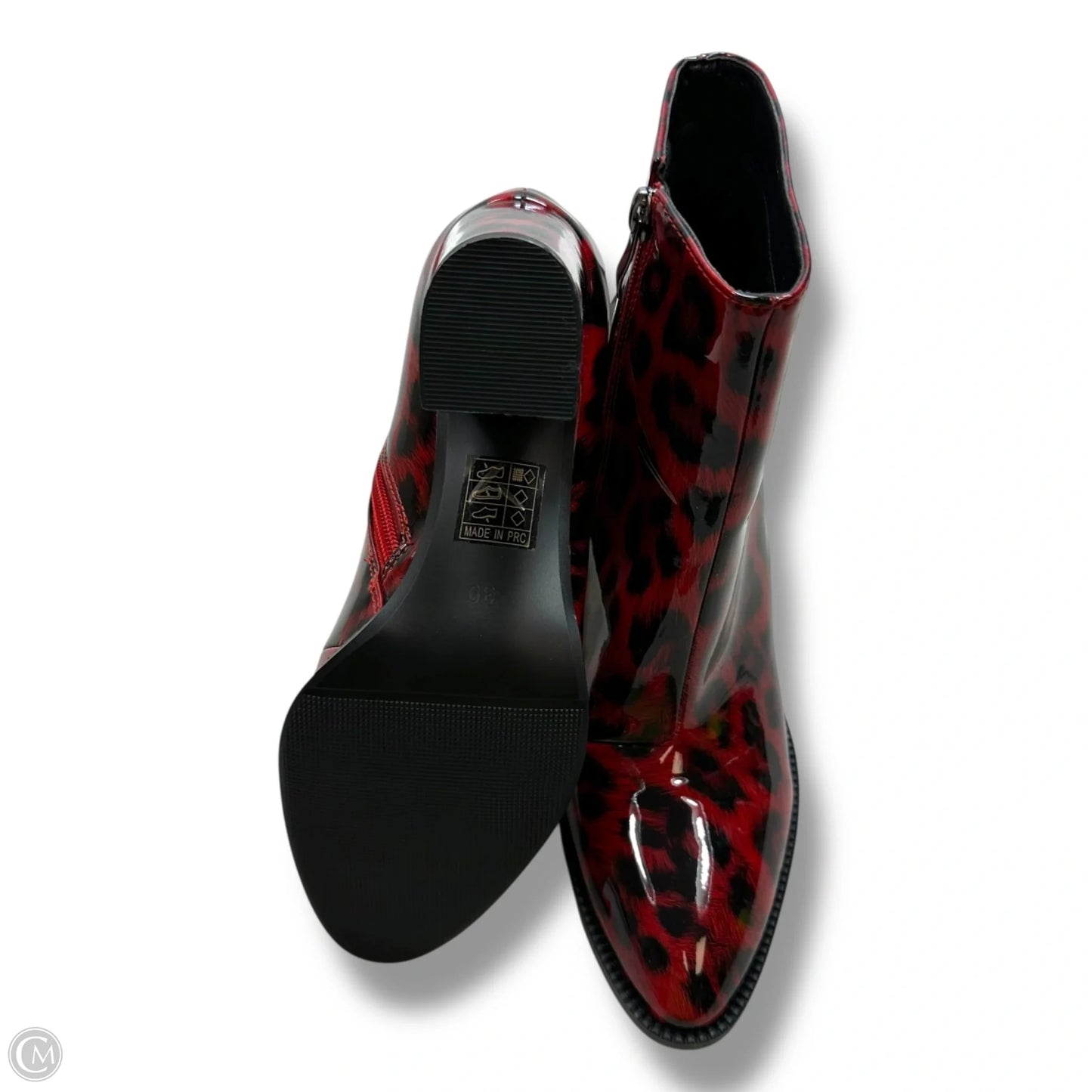 Boots Ankle Heels By Clothes Mentor In Animal Print, Size: 39