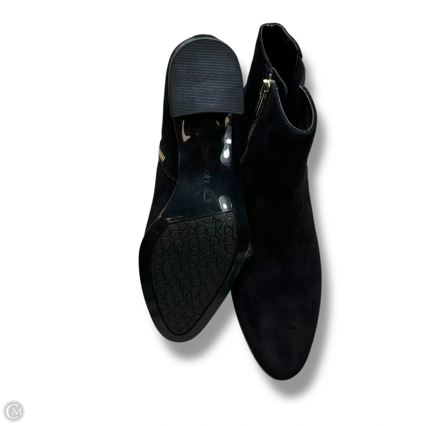 Boots Ankle Heels By Calvin Klein In Black, Size: 8