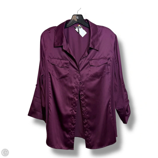 Top Long Sleeve By Daisy Fuentes In Purple, Size: Xl