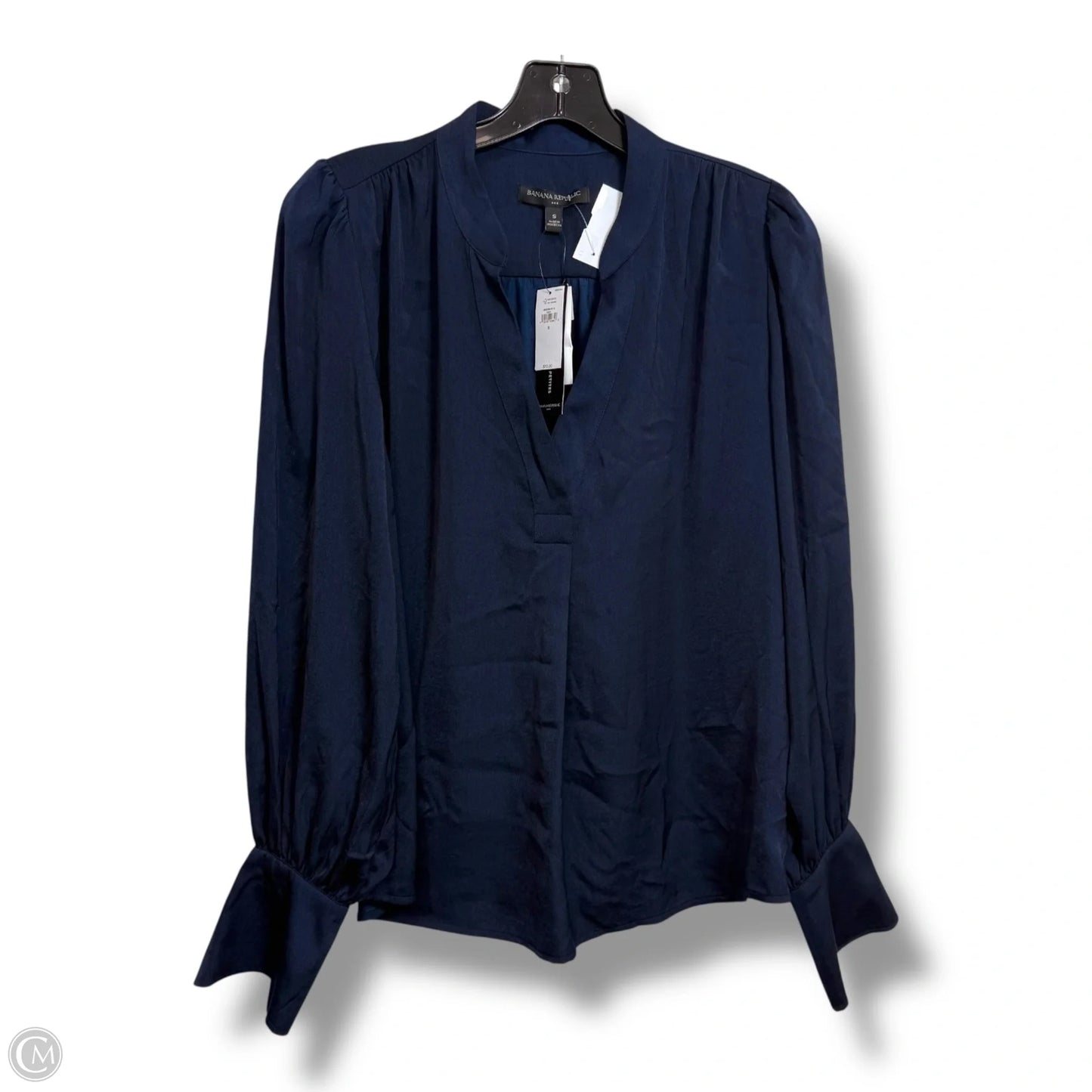 Top Long Sleeve By Banana Republic In Navy, Size: S