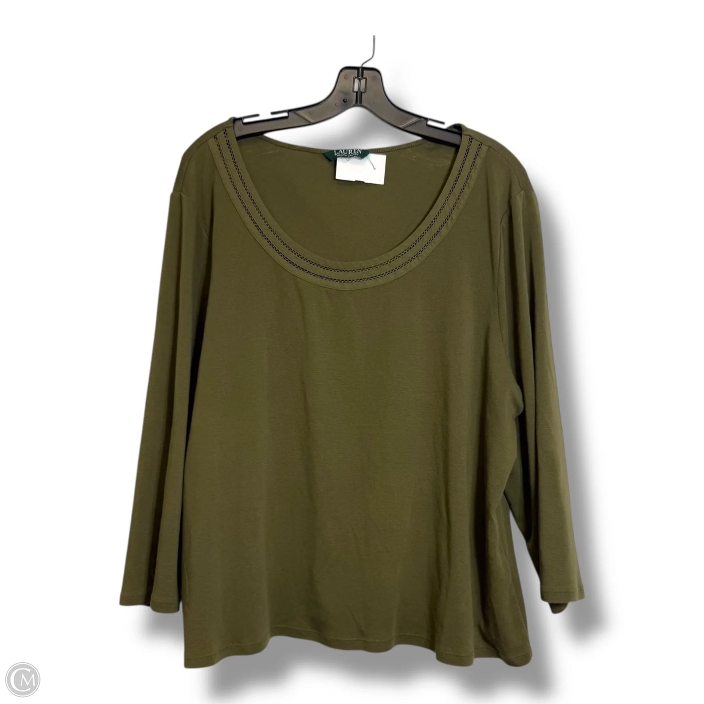 Top Long Sleeve Basic By Lauren Ralph Lauren In Green, Size: Xl