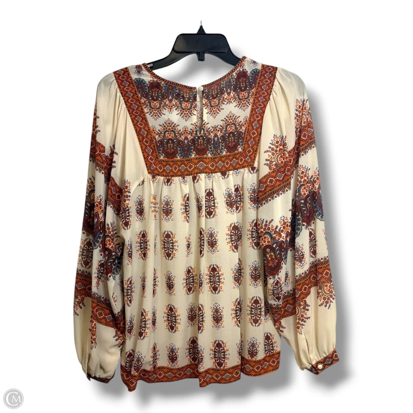Top Long Sleeve By Flying Tomato In Paisley Print, Size: S