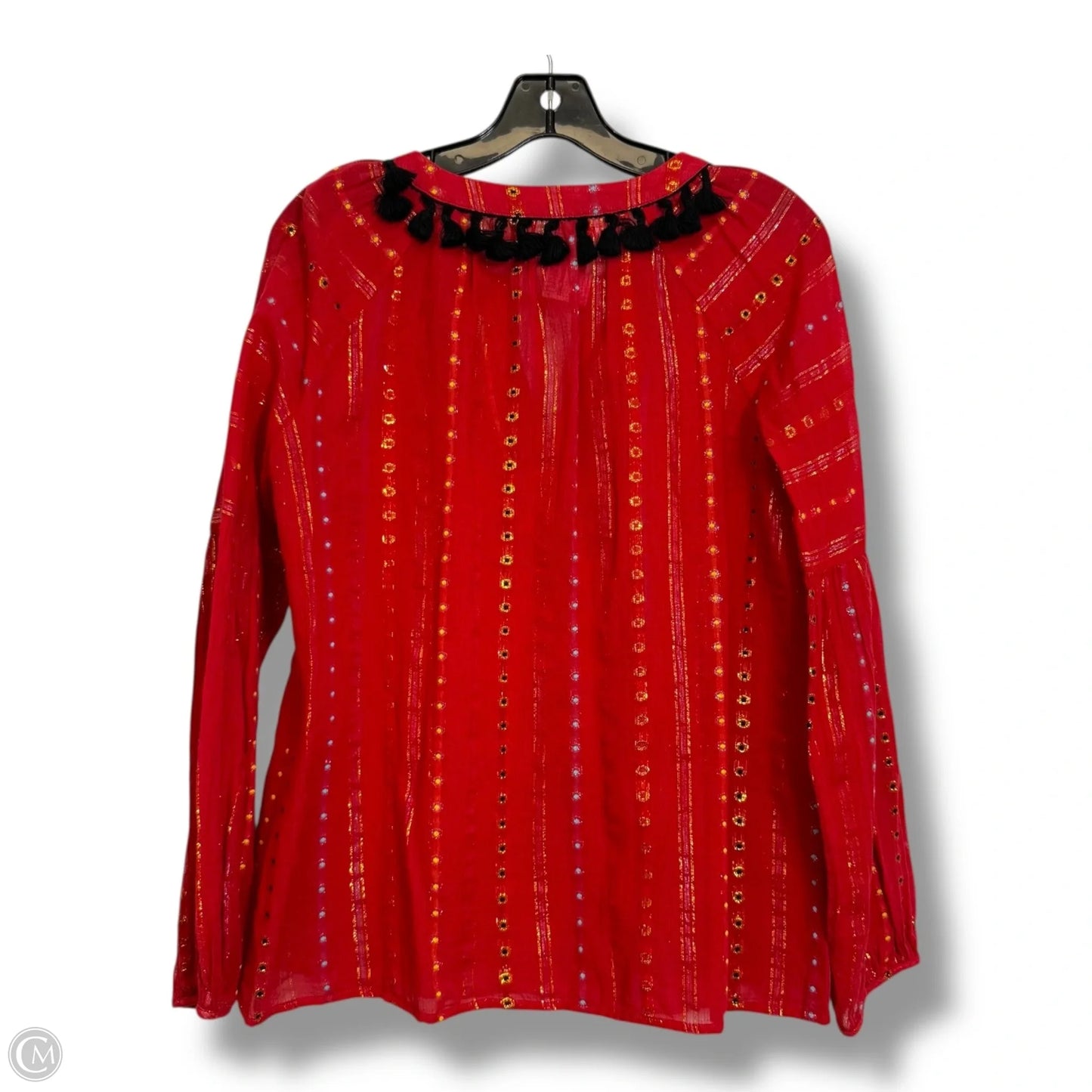 Top Long Sleeve By Cmf In Red, Size: M