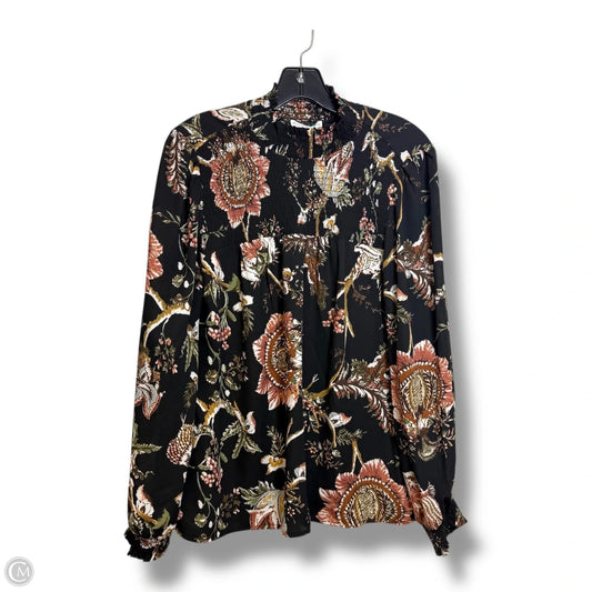 Top Long Sleeve By Maison Damelie In Black & Brown, Size: M