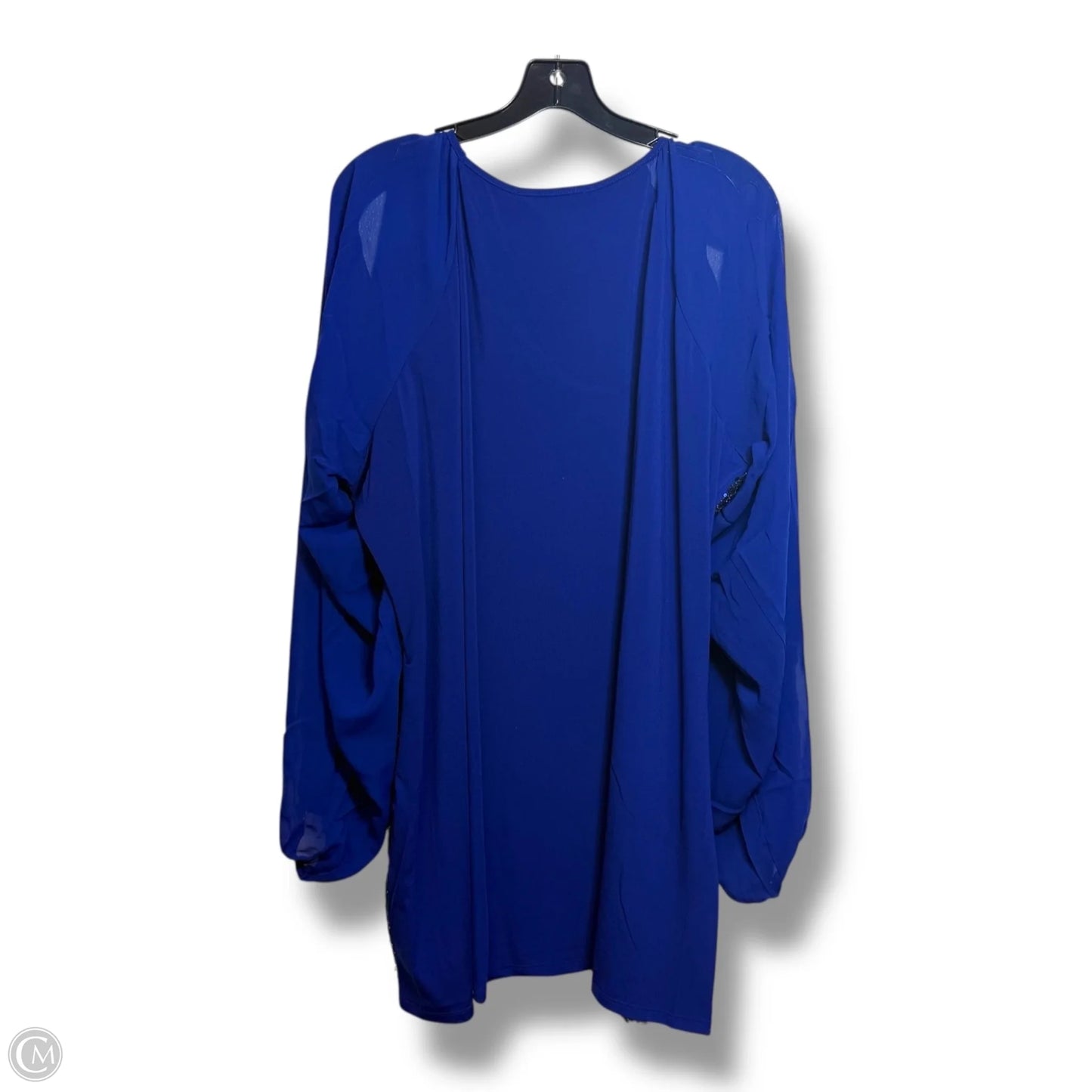 Top Long Sleeve By American Glamour Badgley In Blue, Size: 3x