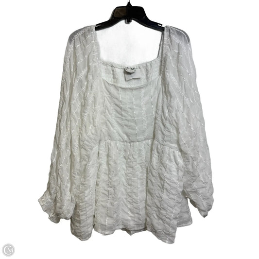 Top Long Sleeve By Arula In White, Size: 2x
