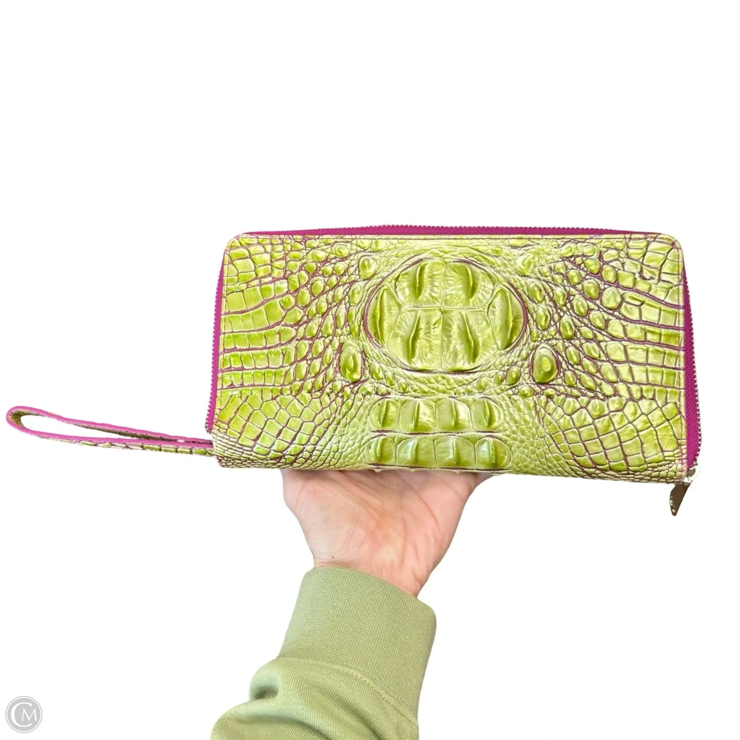 SKYLER clutch/wristlet in Limeade Melbourne Designer By Brahmin, Size: Medium