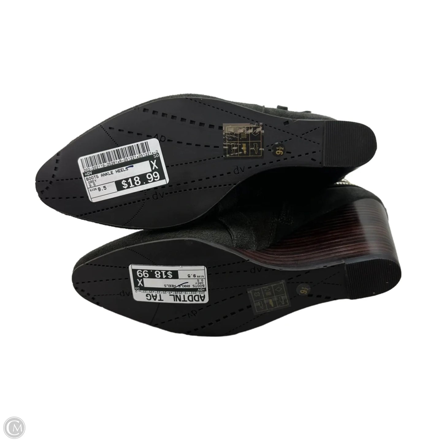 Boots Ankle Heels By Dv In Grey, Size: 9.5