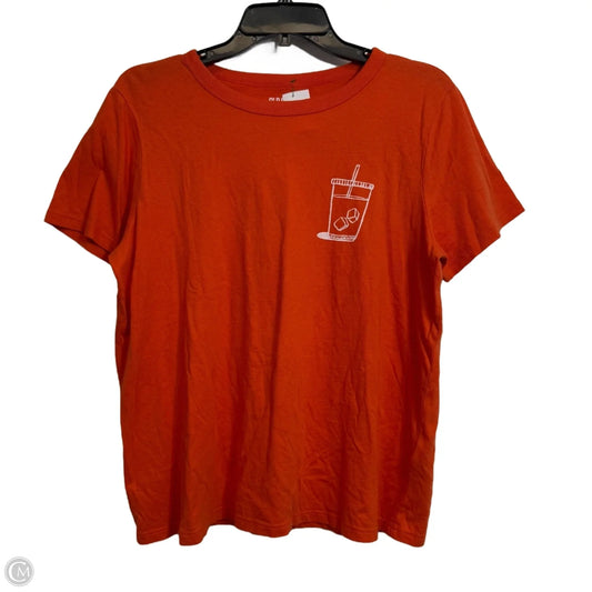 Top Short Sleeve Basic By Cmf In Orange, Size: L