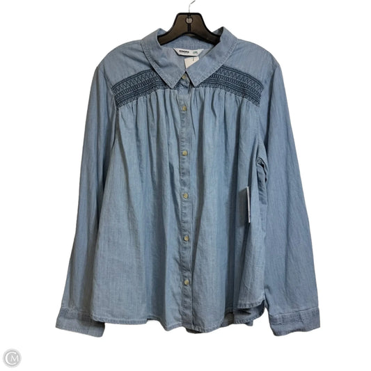 Top Long Sleeve By Sonoma In Blue Denim, Size: Xxl