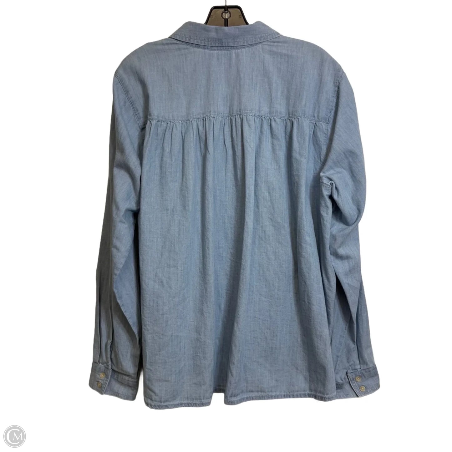 Top Long Sleeve By Sonoma In Blue Denim, Size: Xxl