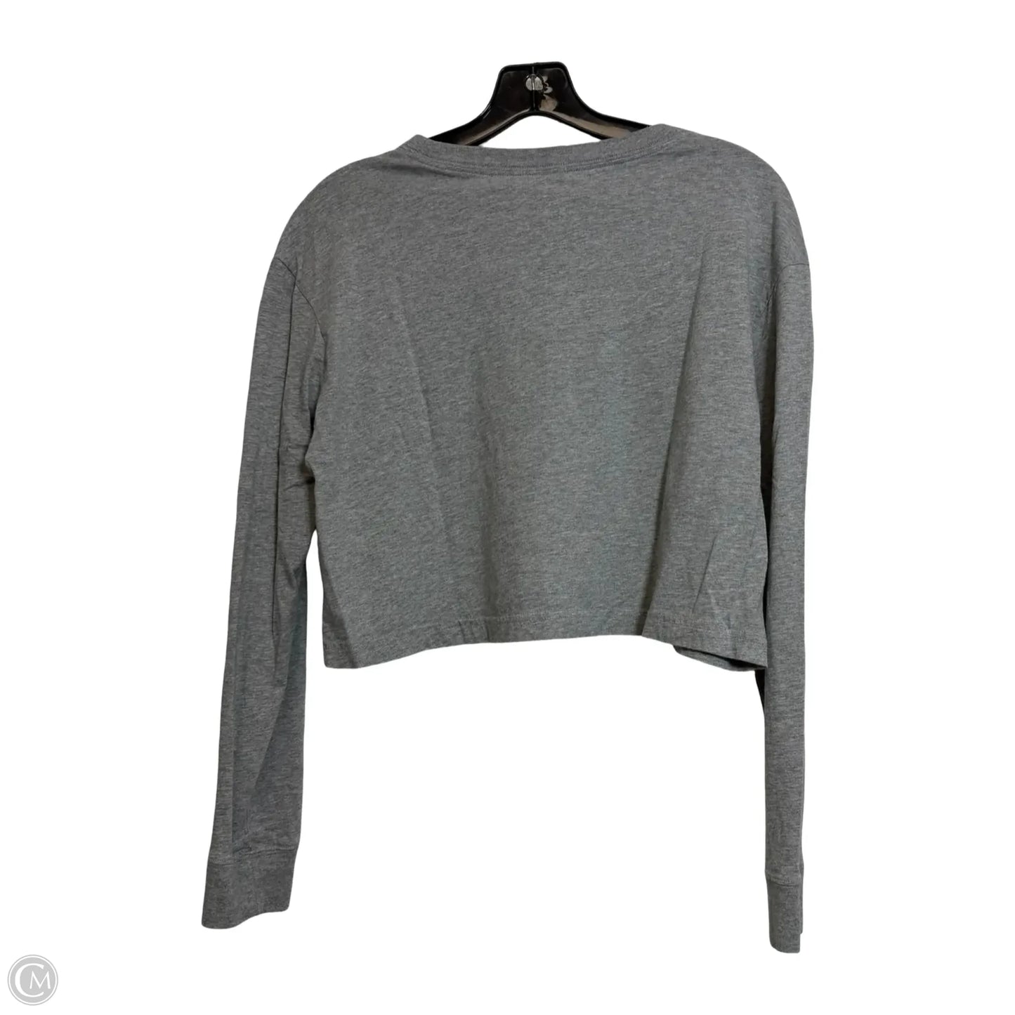 Cropped Athletic Top Long Sleeve Crewneck By Nike Apparel In Grey, Size: M