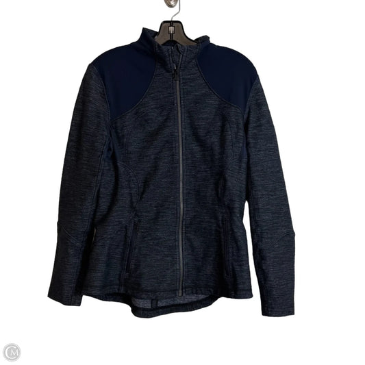 Athletic Top Long Sleeve Collar By Lululemon In Navy, Size: 10