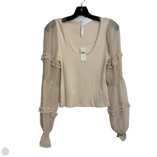 Top Long Sleeve By Anthropologie In Cream, Size: Xs
