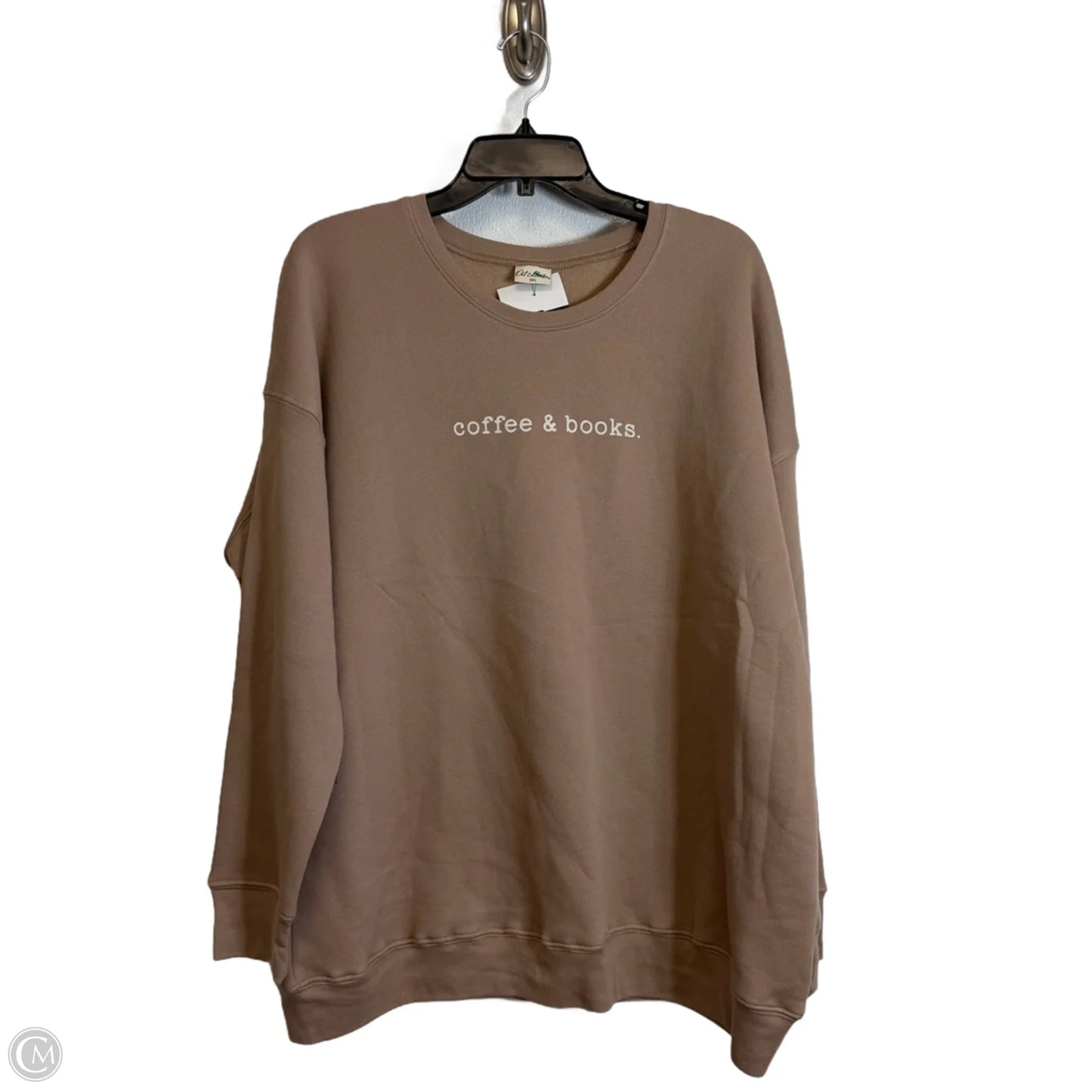 Top Long Sleeve Basic By Clothes Mentor In Tan, Size: 2x
