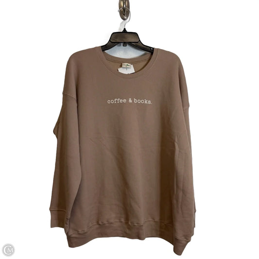 Top Long Sleeve Basic By Clothes Mentor In Tan, Size: 2x