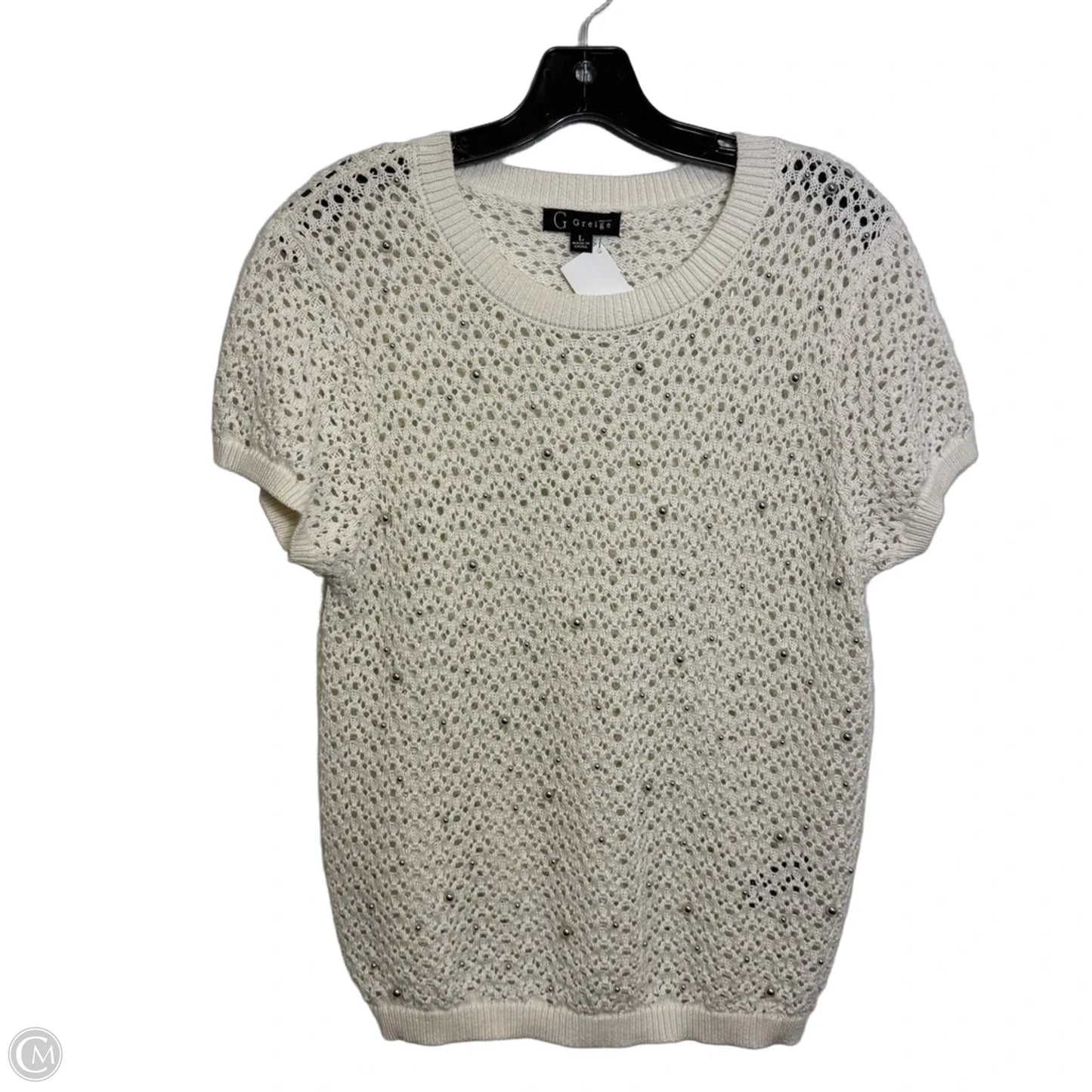 Top Short Sleeve By Clothes Mentor In White, Size: L