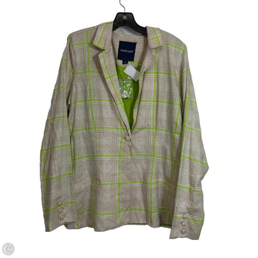 Blazer By Clothes Mentor In Checkered Pattern, Size: L