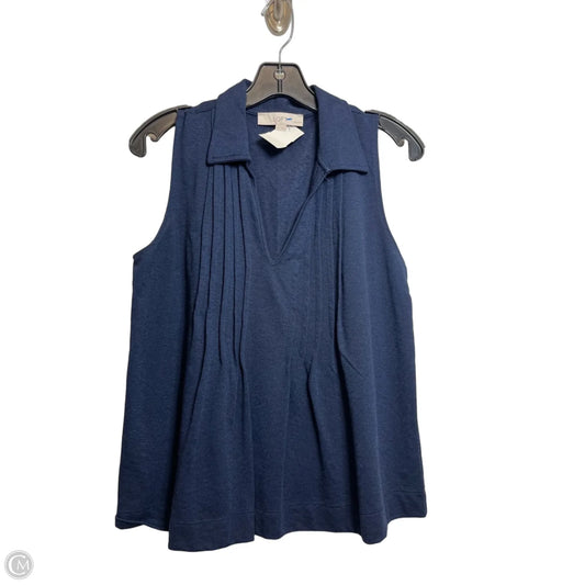 Top Sleeveless By Loft In Navy, Size: Sp