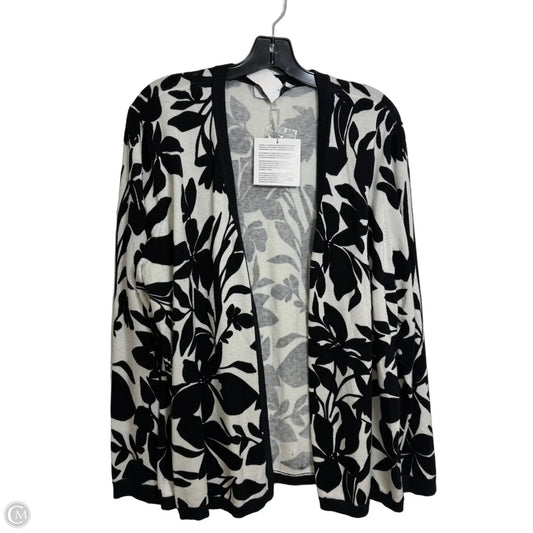 Cardigan By Kasper In Black & White, Size: Xl