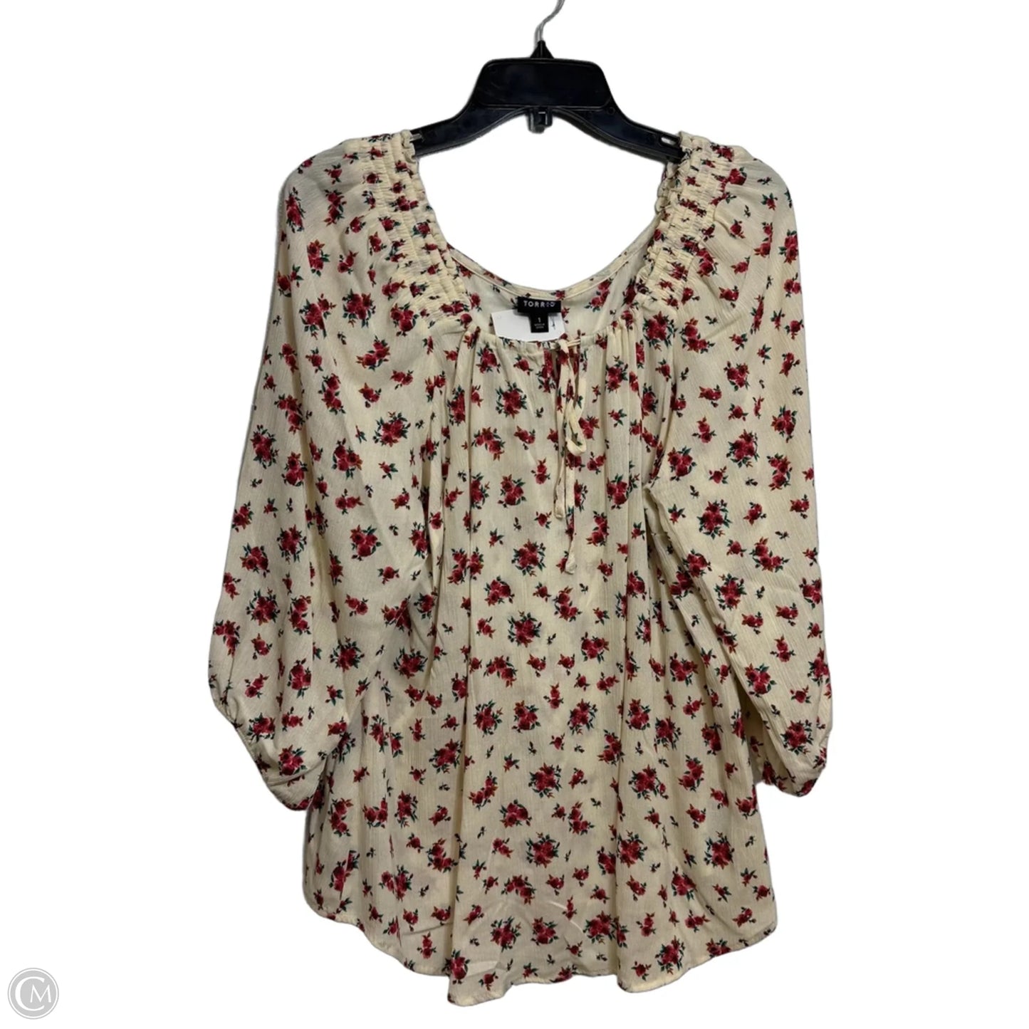 Top Long Sleeve By Torrid In Floral Print, Size: 1x