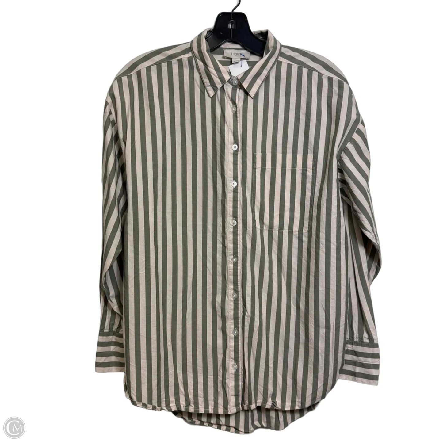 Top Long Sleeve By Loft In Striped Pattern, Size: Xs