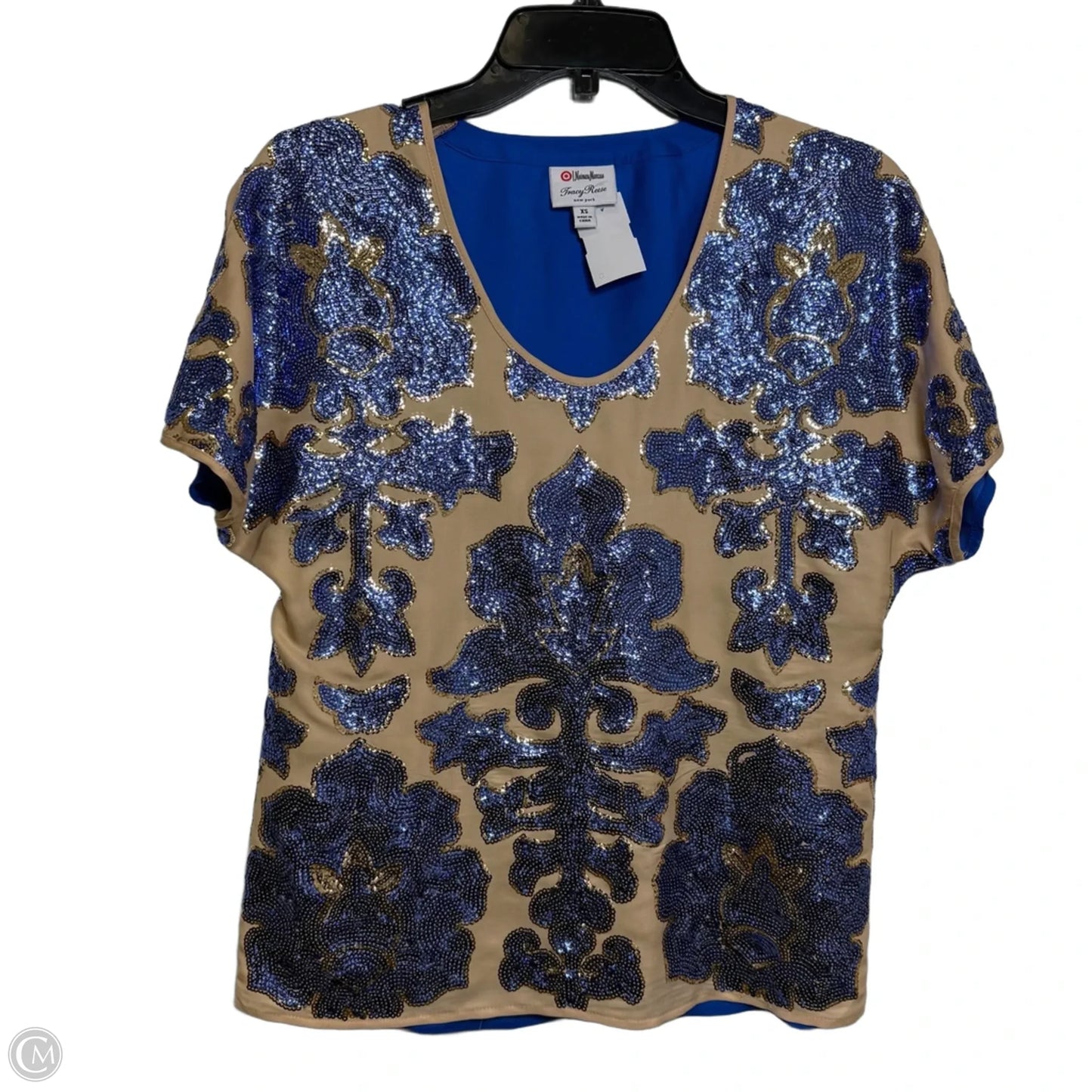 Top Short Sleeve By Target-designer In Blue & Gold, Size: Xs
