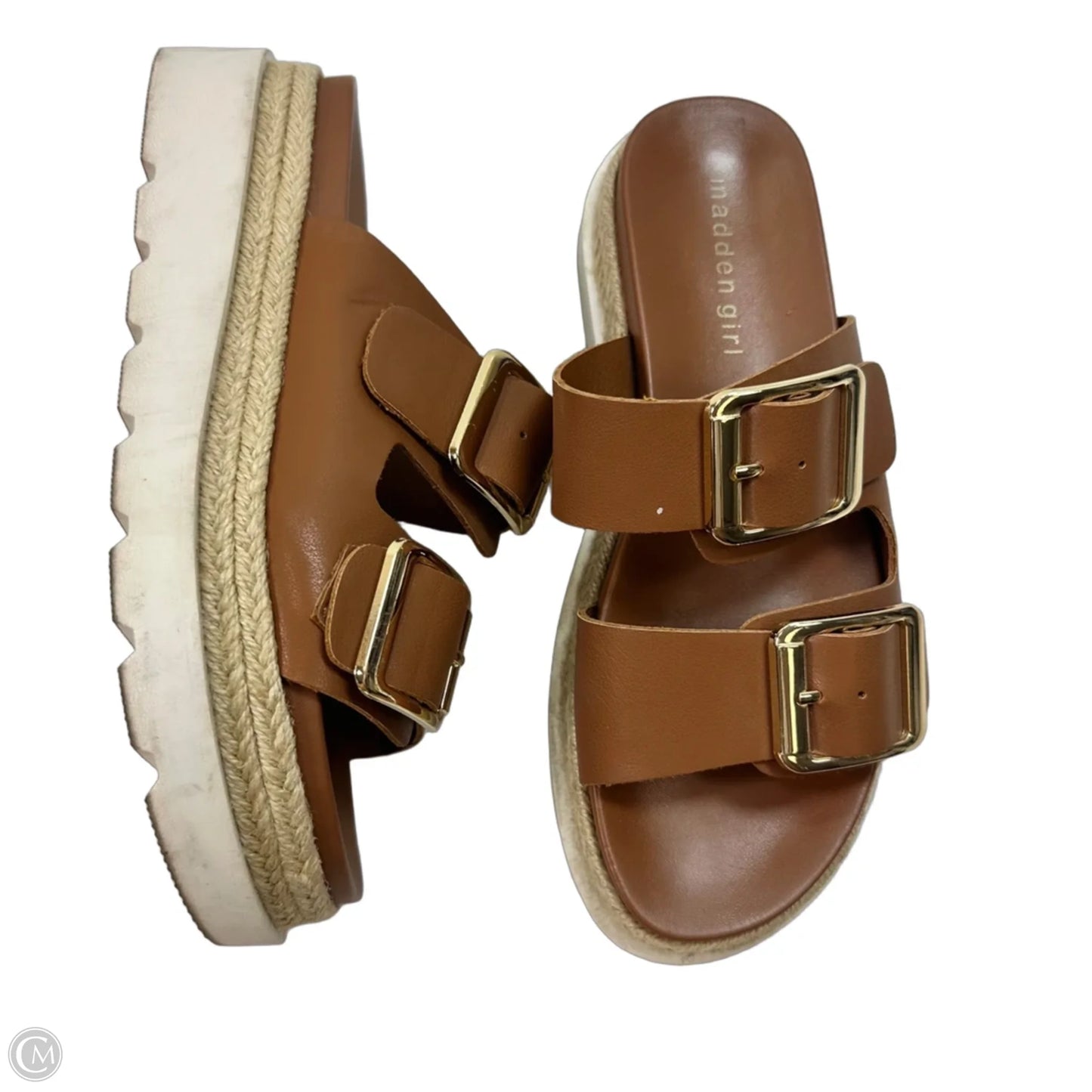 Sandals Heels Platform By Madden Girl In Tan, Size: 7.5