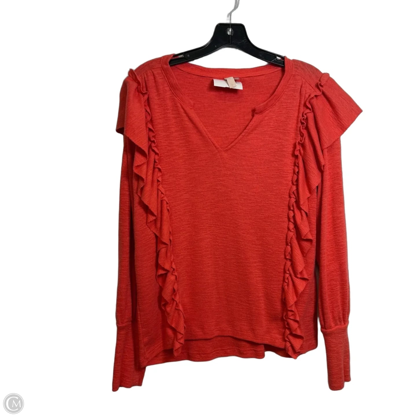 Top Long Sleeve By Pilcro In Orange, Size: S