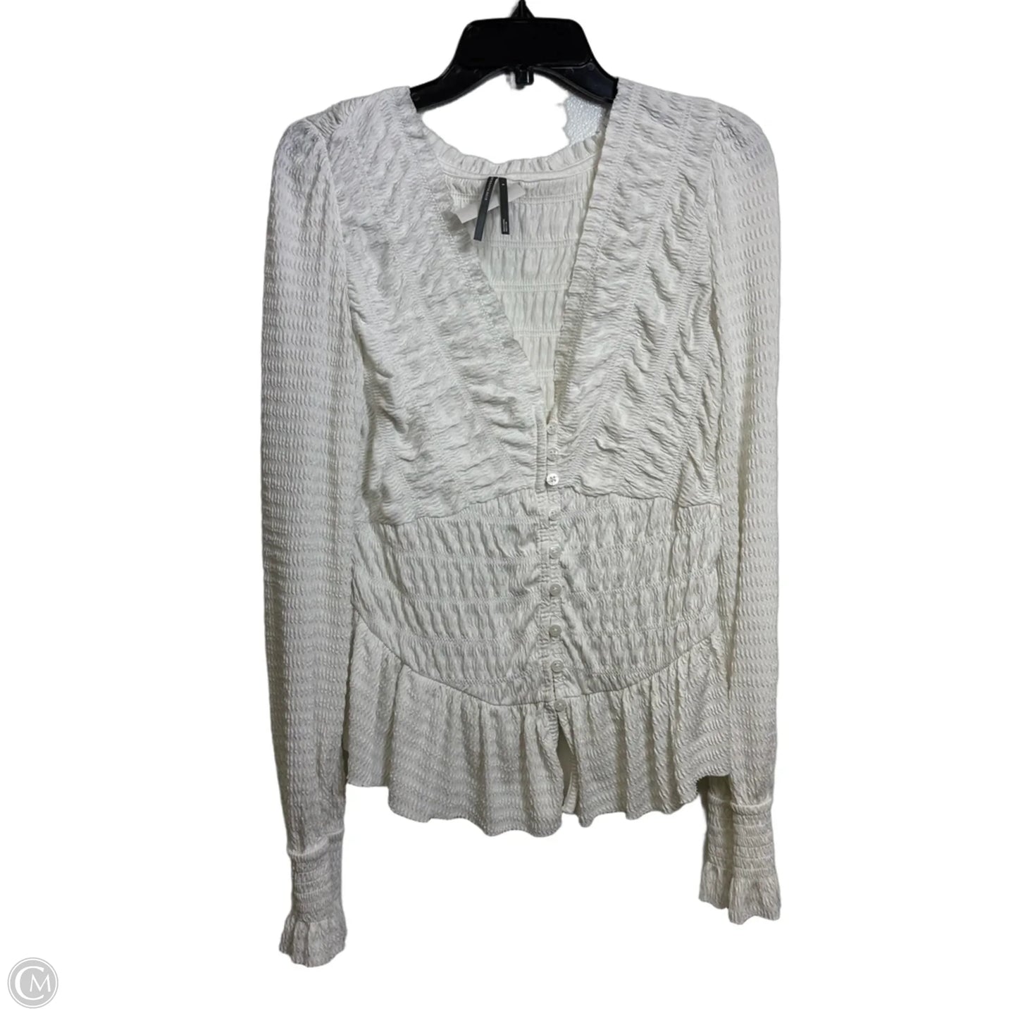 Top Long Sleeve By Anthropologie In White, Size: M
