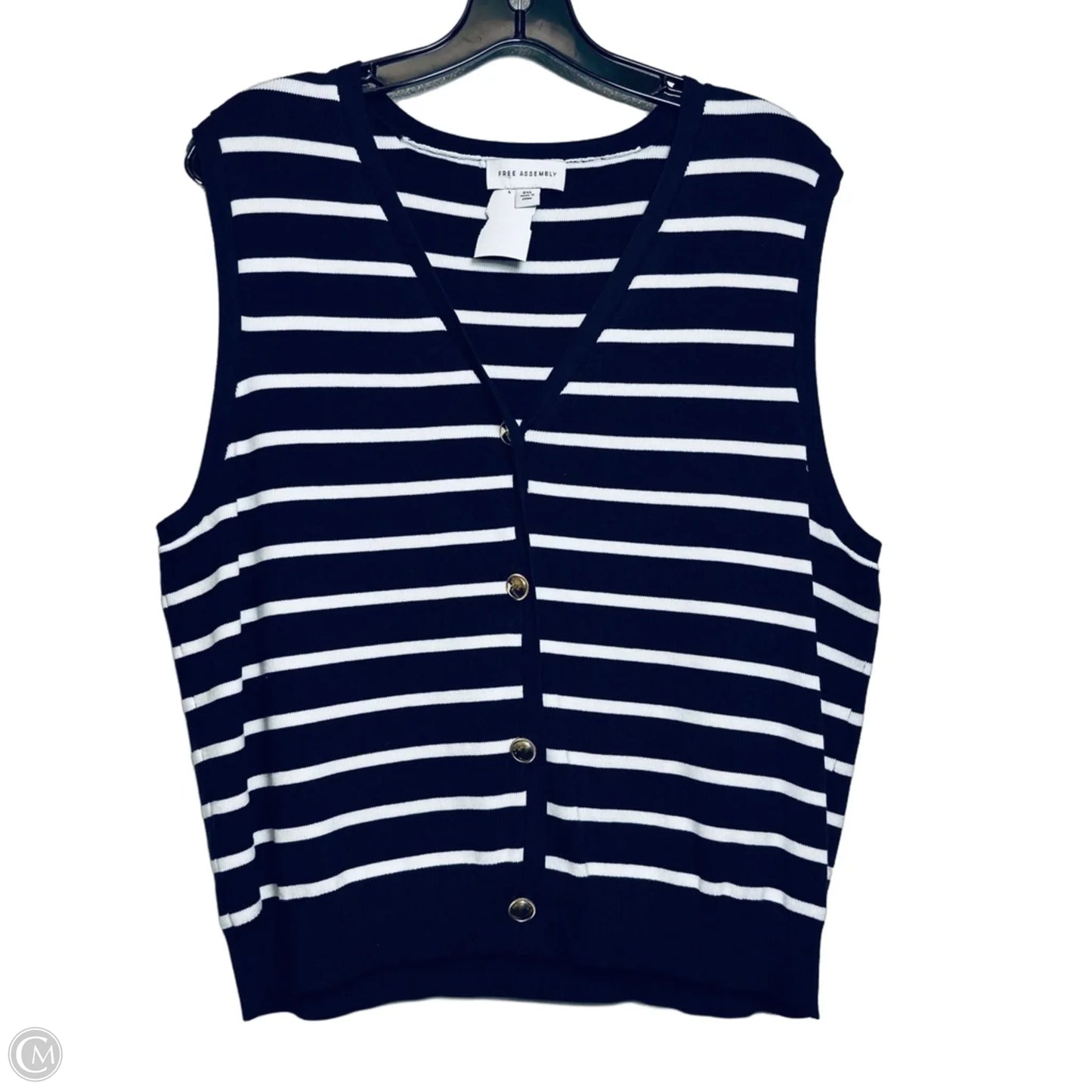 Top Sleeveless By Free Assembly In Striped Pattern, Size: 2x