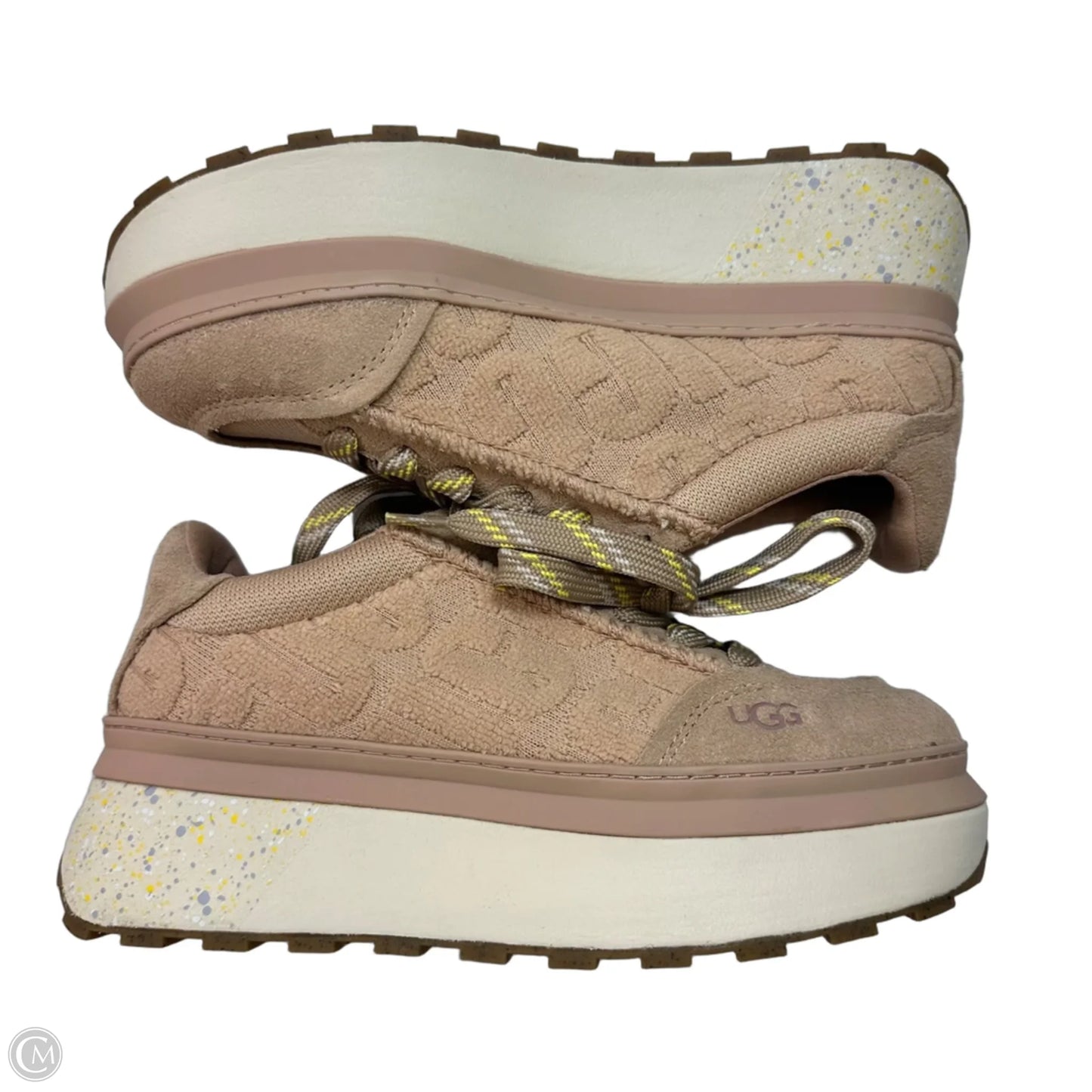 Marin Lace Logo Sneaker Shoes Designer By Ugg In Pink, Size: 8.5
