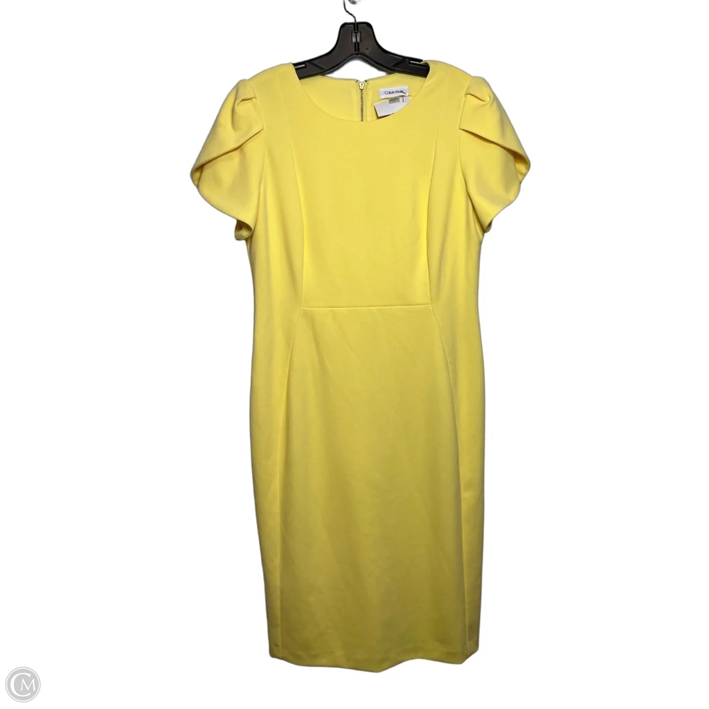Dress Casual Short By Calvin Klein In Yellow, Size: 12