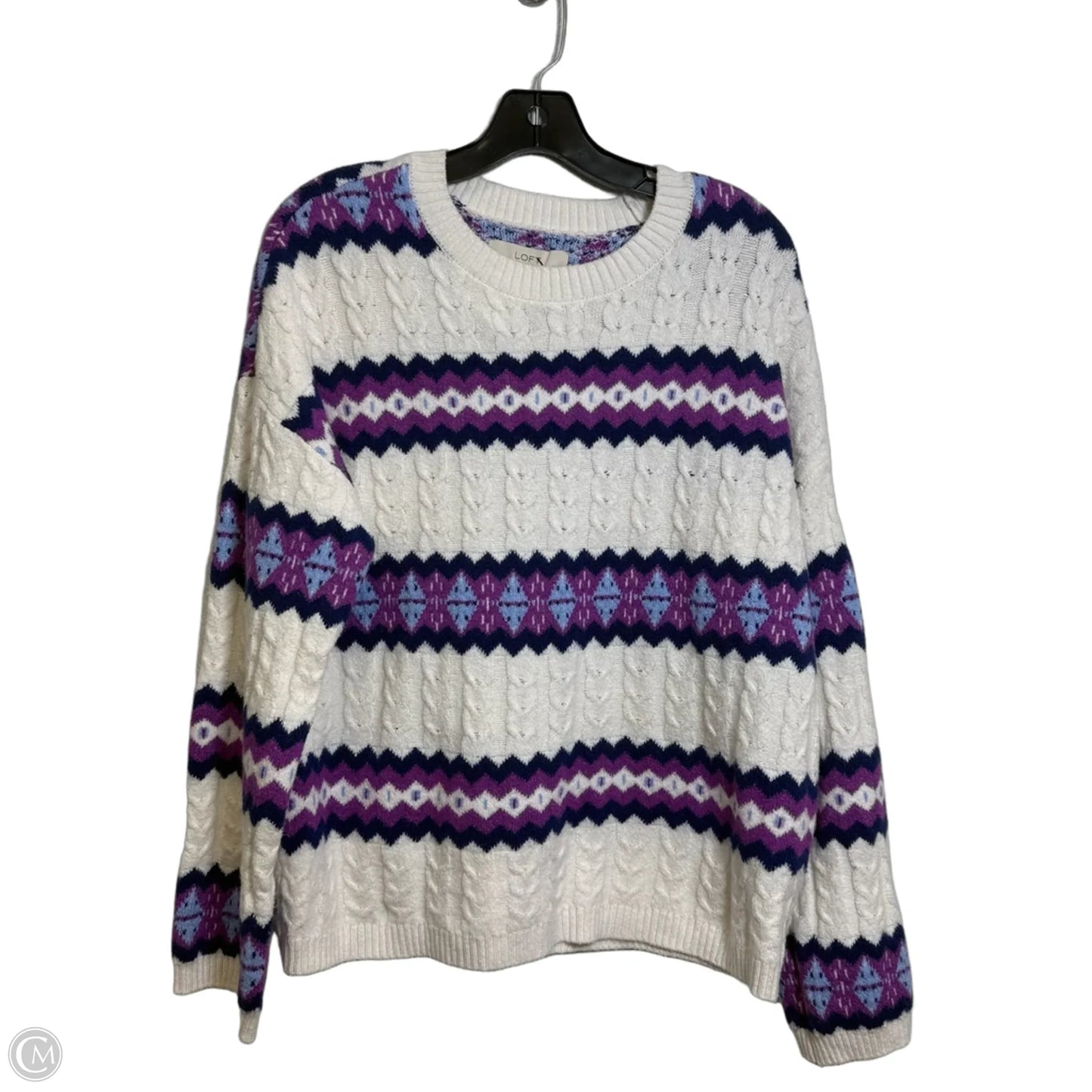 Sweater By Loft In Striped Pattern, Size: M