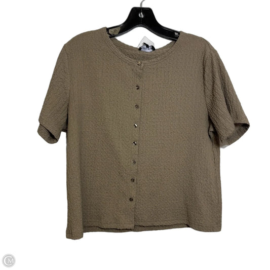Top Short Sleeve By Modern Works In Tan, Size: M