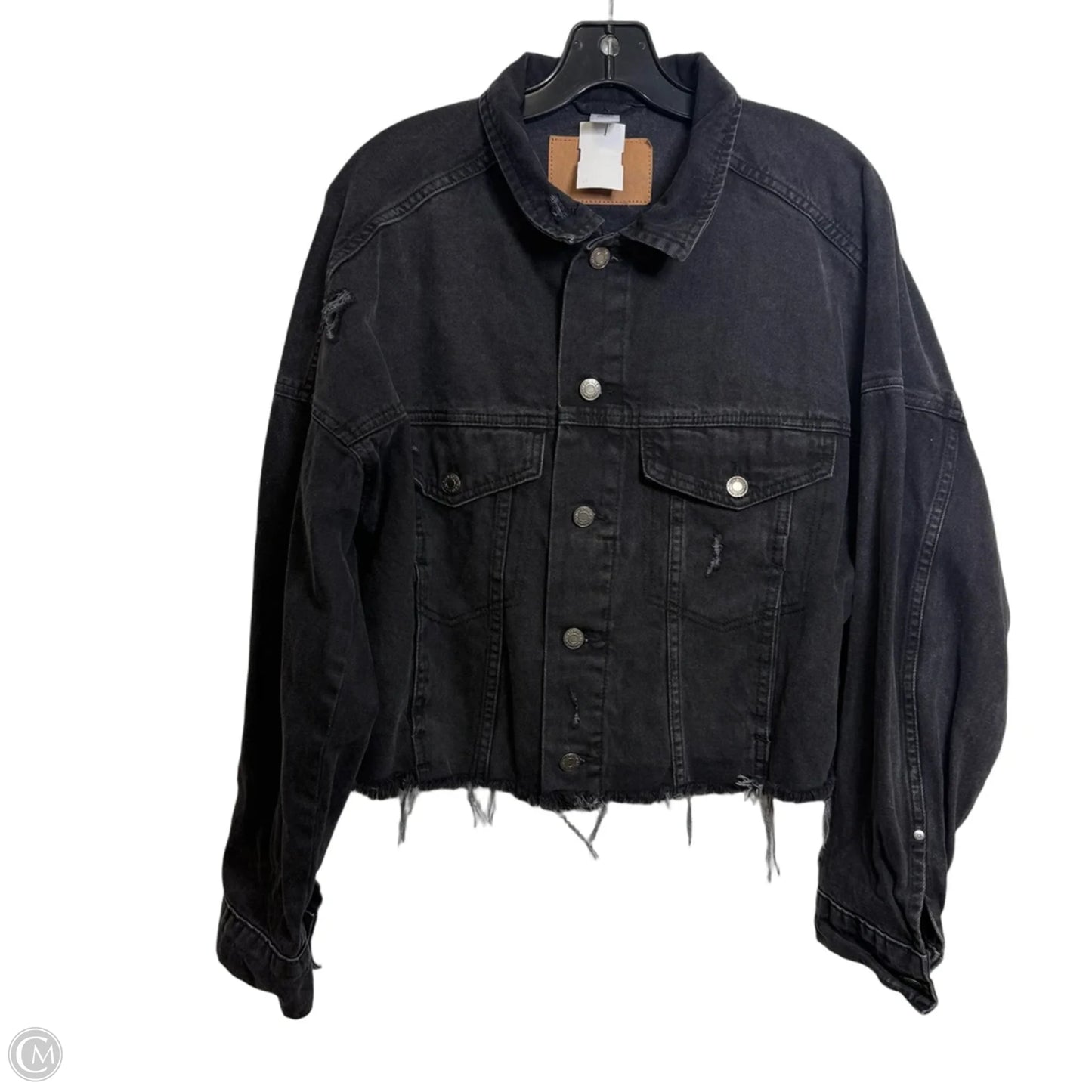 Jacket Denim By Clothes Mentor In Black, Size: M