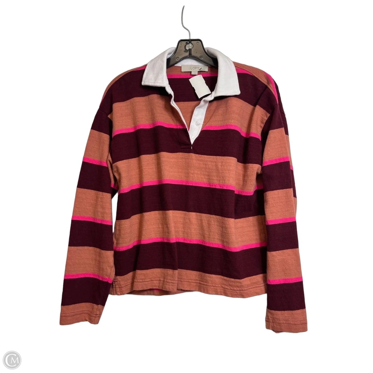 Top Long Sleeve By Loft In Striped Pattern, Size: S