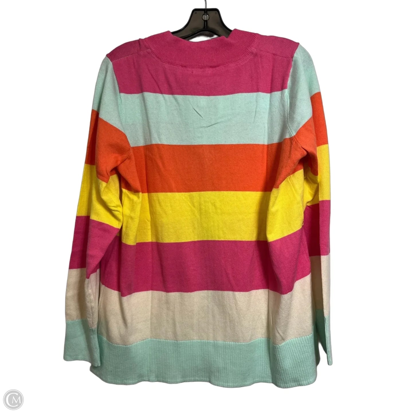 Cardigan By Clothes Mentor In Striped Pattern, Size: L