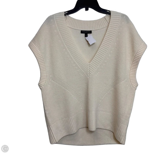 Wool Vest Sweater By Banana Republic In Cream, Size: S