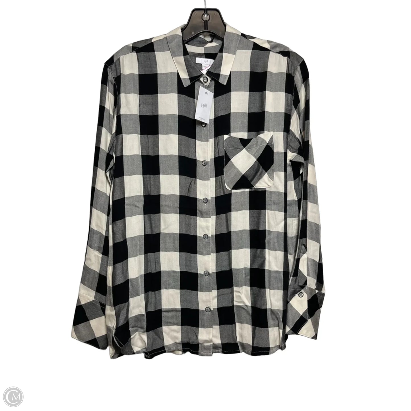 Top Long Sleeve By J. Jill In Checkered Pattern, Size: Xs