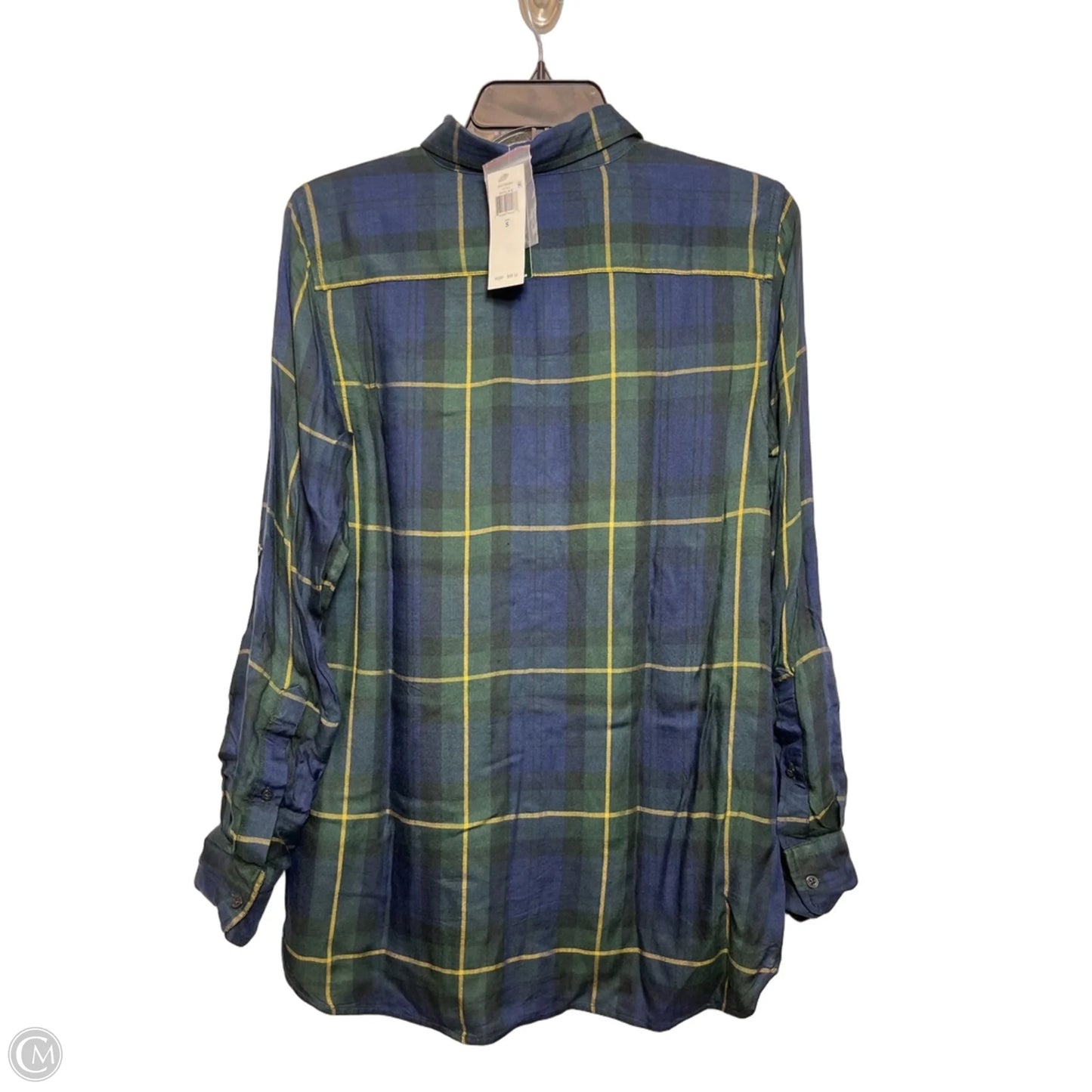 Top Long Sleeve By Ralph Lauren In Plaid Pattern, Size: S