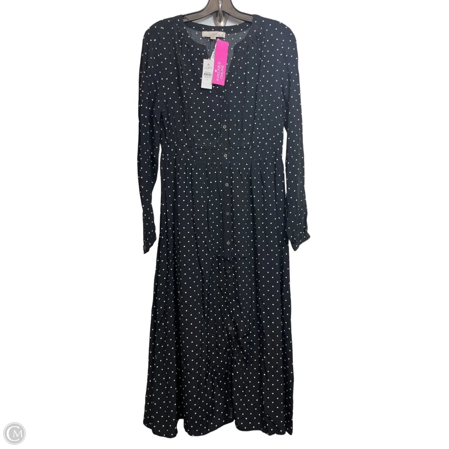 Dress Casual Midi By Loft In Polkadot Pattern, Size: 4