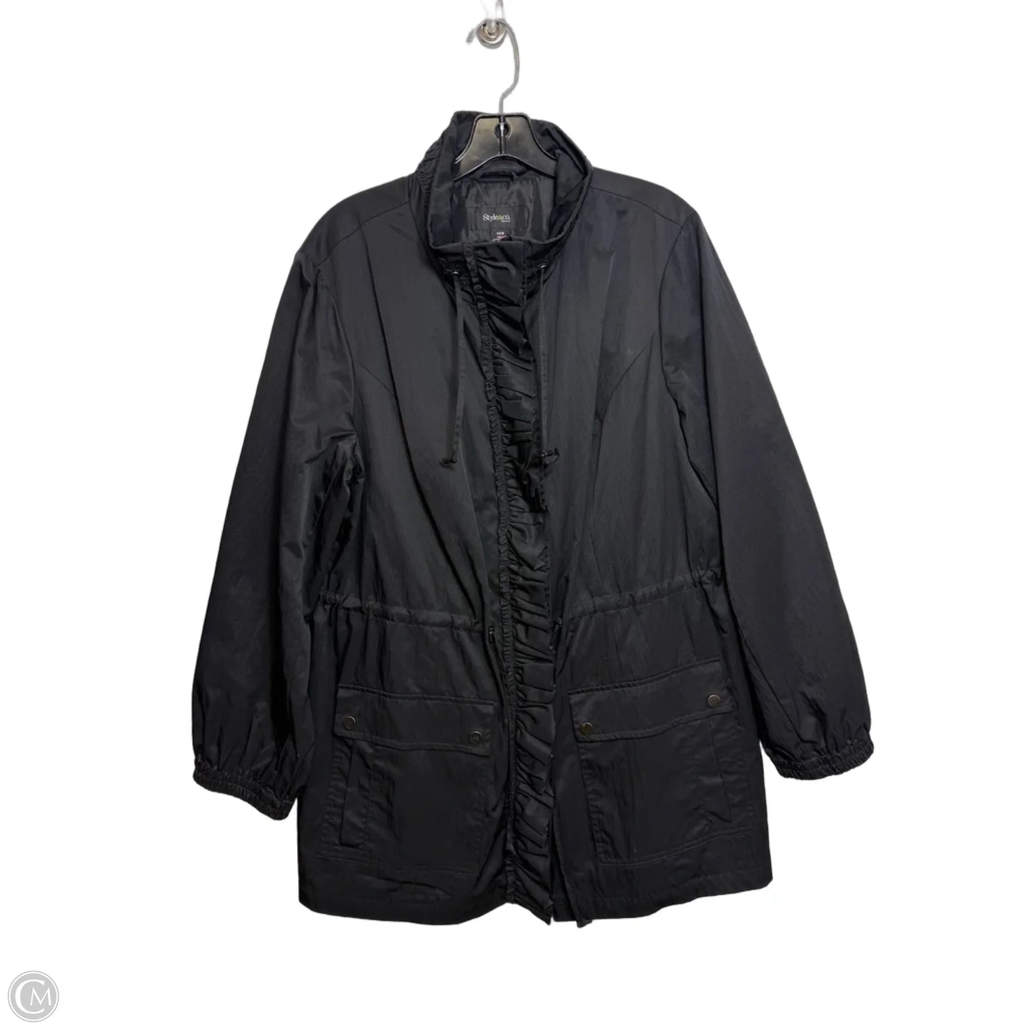 Coat Raincoat By Style And Company In Black, Size: 16